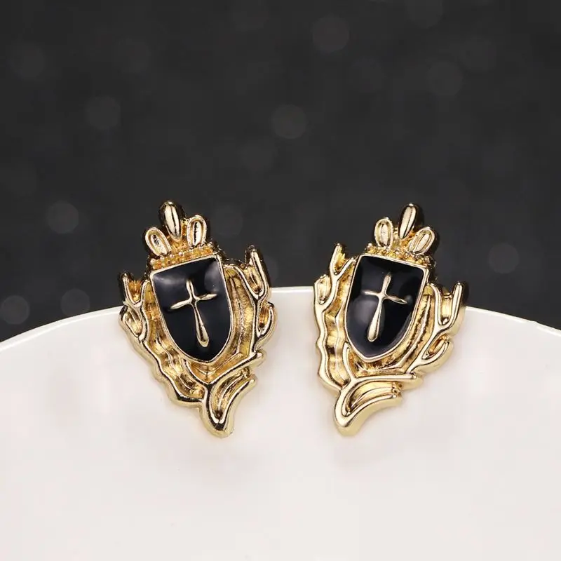 1 пара крест щит деловой костюм воротник рубашки нагрудные булавки брошь советы