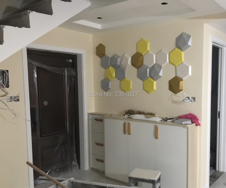 1 коробка 10 шт. креативная шестиугольная кожаная акустическая панель 3D мягкая