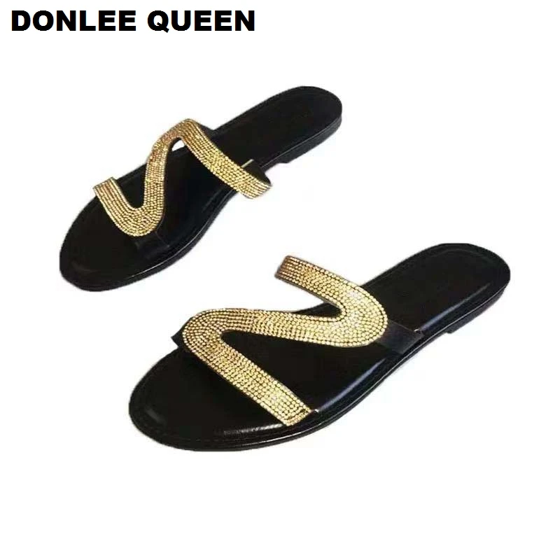 Шлепанцы женские с открытым носком римские пляжные сандалии плоская подошва