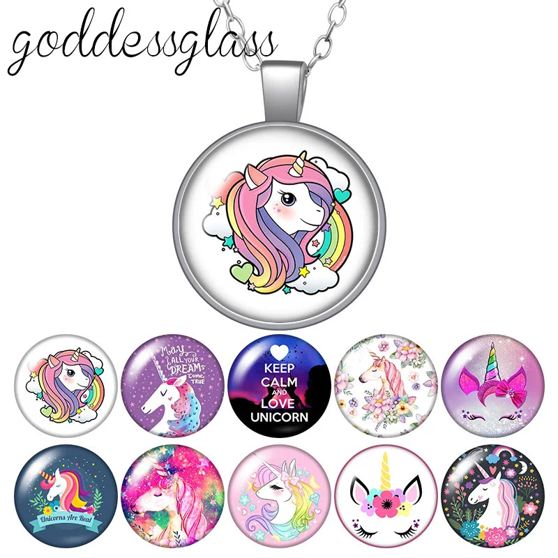 Мечта Единорог прекрасный лошадь лампы круглые стеклянные кабошоны
