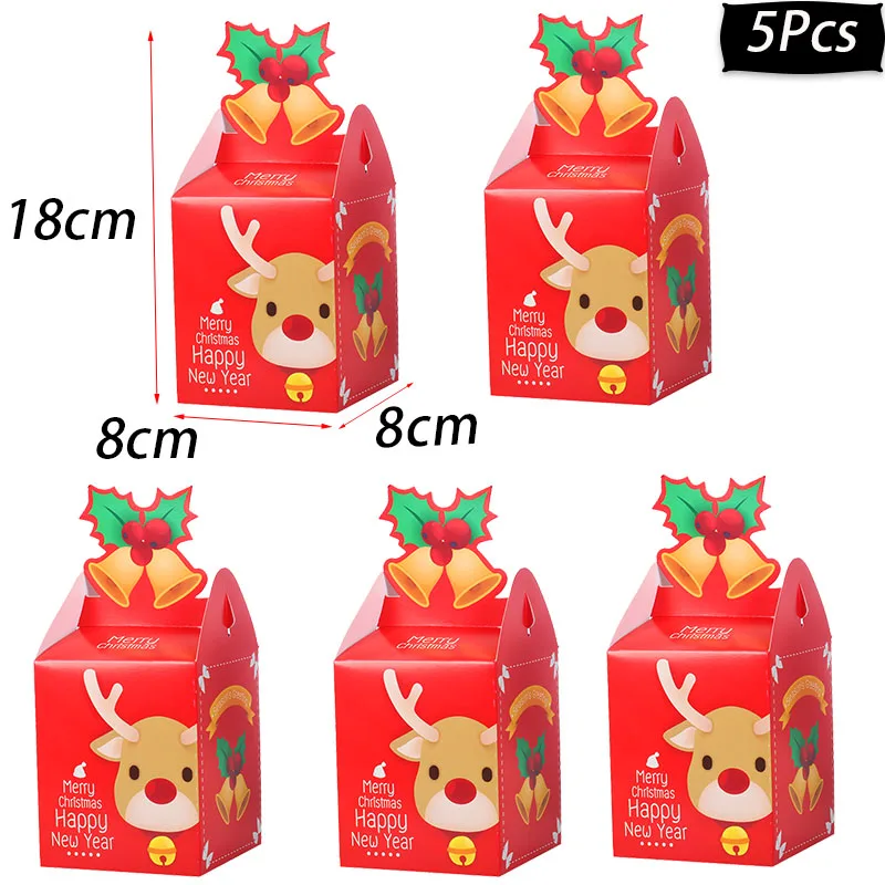 5pcs candy box B Рождественские украшения для дома, украшения, гирлянда, год, Ноэль, очки, Рождество, дверь, Декор, подвесная ткань, рождественские подарки - Цвет: 5pcs candy box B