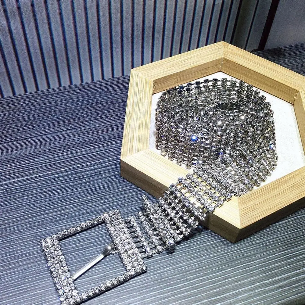 Женская мода Блестящий Пояс-цепочка на талию 10 рядов Кристалл инкрустированные