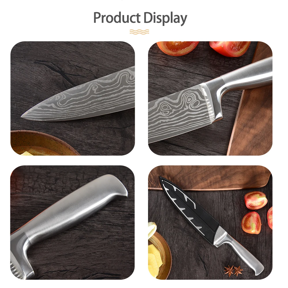 Sowoll набор кухонных ножей из нержавеющей стали 8 ''Держатель точилка бар 5 шт.