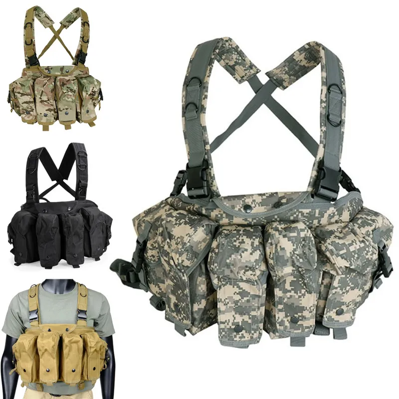 AK Chest Rig Tactical Vest Airsoft AK 47 Molle Magazine Pouch Army Military Equipment Outdoor CS Wargame Paintball Hunting Vests