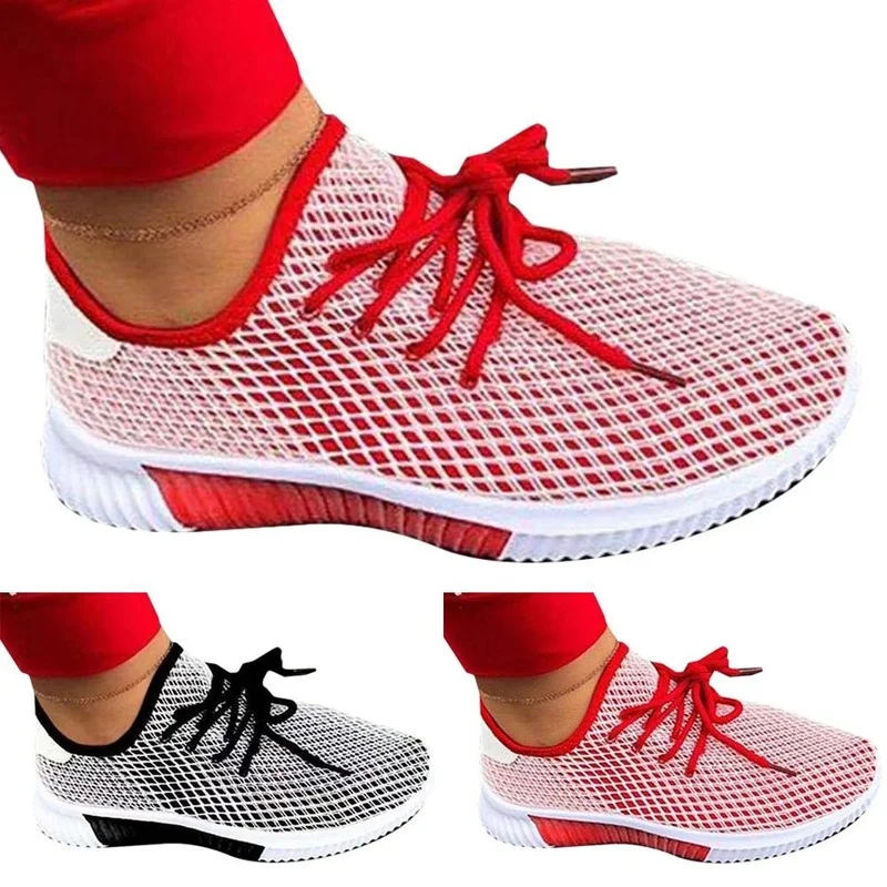 

Кроссовки женские сетчатые со шнуровкой, размер