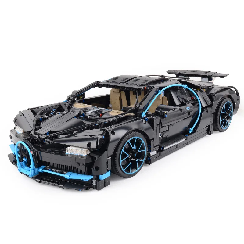 DHL 20087 Technic Toys MOC-16915 P1 мотор автомобиль набор оранжевый супер гоночные автомобили строительные блоки кирпичи детские игрушки модель автомобиля подарок - Цвет: black