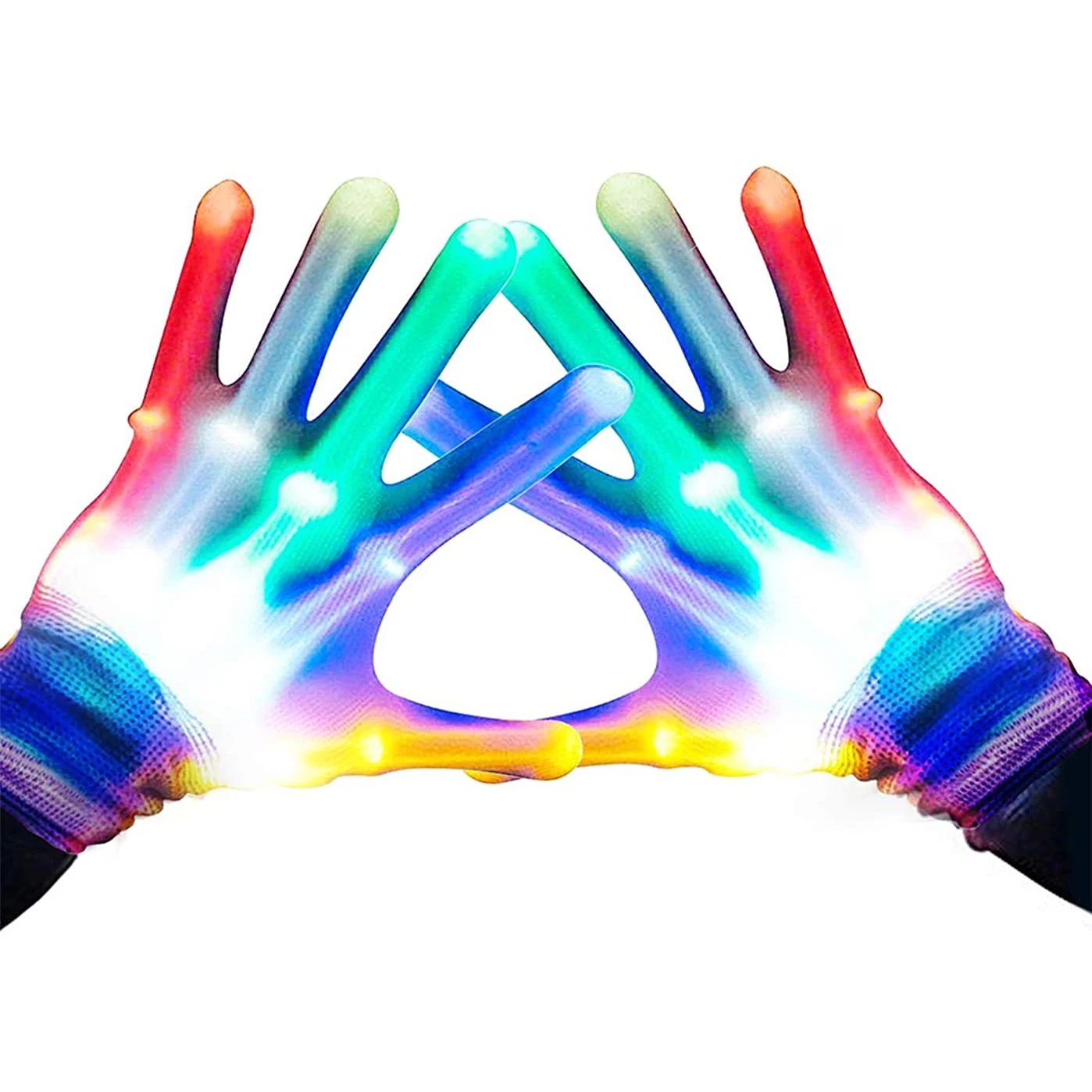 Перчатки с мигающими светодиодами RGB крутые веселые игрушки перчатки для подарка