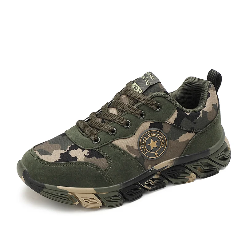 Green Breathable Sneakers For Men Outdoor Non-Slip Mens Hiking Shoes Trekking Low Camouflage Woman Hiking Shoes Zapatos Hombre