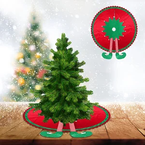 Christmas Tree Skirt Elf Legs Design Round Carpet Bonsai Plant Ornament Home Tree Skirts New Year Decoration