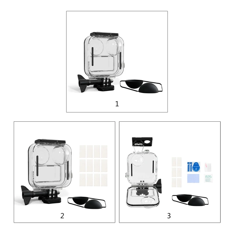 

Waterproof Shell Protective Cover Tempered Glass Film for gopro Max Camera Kit 45BA
