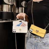 crossbody wallet handbag phone case for iphone 12 mini 11 pro xs max xr 8 7 plus se card slot purse cover with long strap chain