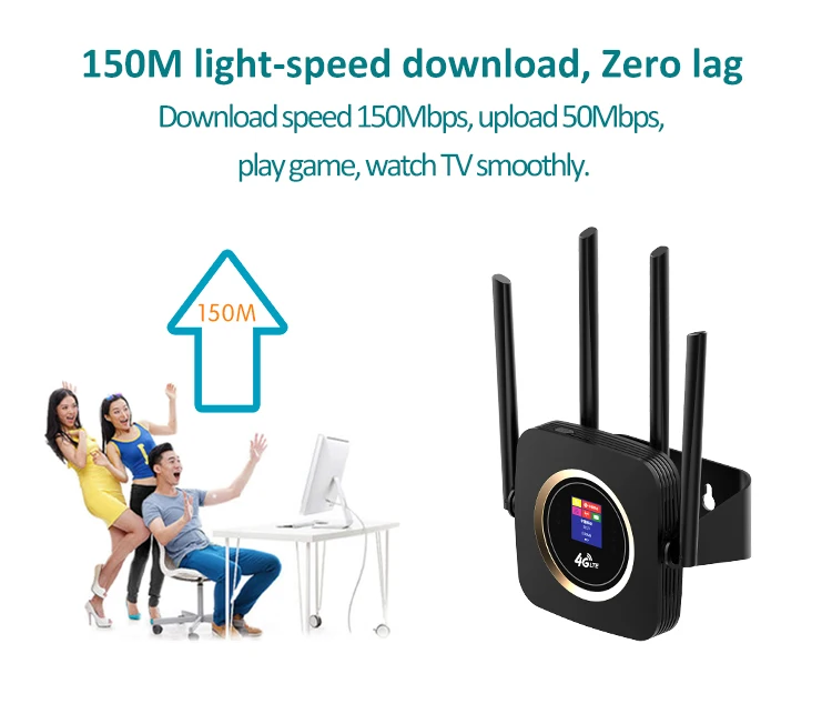 KuWFi 4G LTE маршрутизатор Lan порт беспроводной CPE встроенный аккумулятор 3000 мАч 300 Мбит/с высокоскоростная Мобильная точка доступа Wifi со слотом для sim-карты