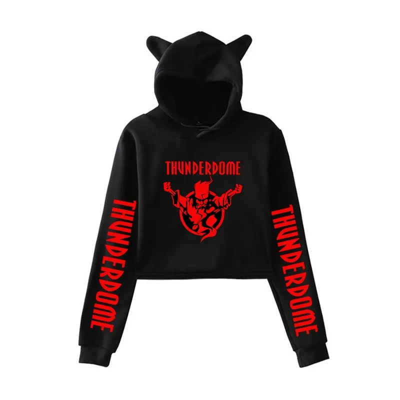 

Женский свитшот в стиле Харадзюку, с длинным рукавом и принтом Thunderdome