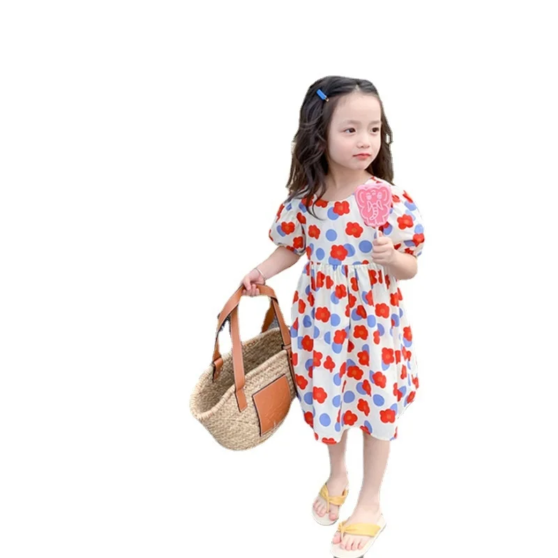 

Summer Baby Girl Dress 2021 New Puff Sleeve Casual Floral Party Princess Dress Cute Children Wear Baby Children Dress Girl