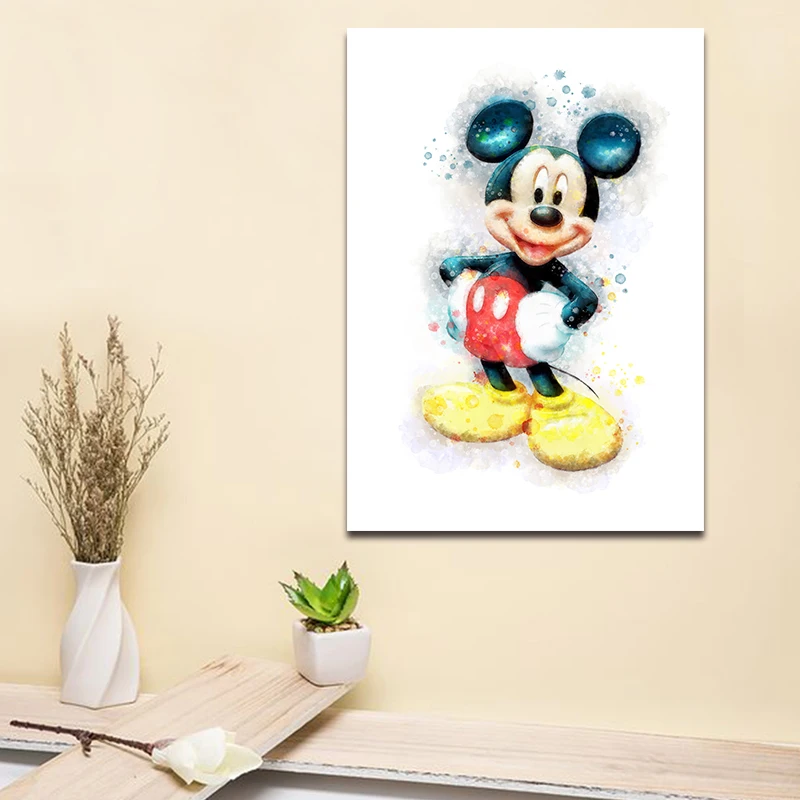 DIY colorings pictures by numbers with Mickey Mouse picture drawing Relief painting framed Home | Дом и сад
