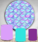 Круглый фон для фотосъемки Золотой блестящий Блестящий баннер для вечеринки в честь Дня Рождения Круглый фон для фотосъемки десертный торт стол виниловый