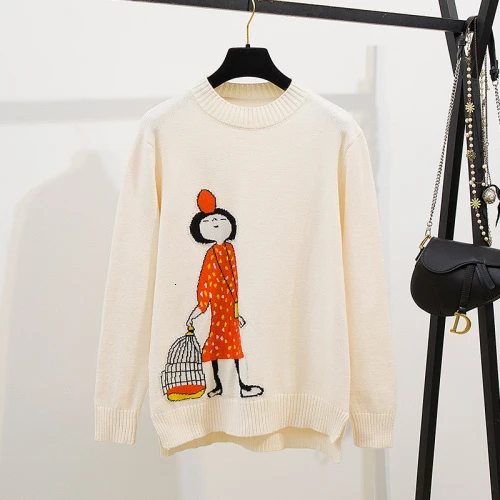 sweater Осень-зима, корейский милый комплект из двух предметов, пуловер, свитер и высокая талия, а-силуэт, облегающая бедра, комплект с клетчатой юбкой, женская одежда - Цвет: sweater