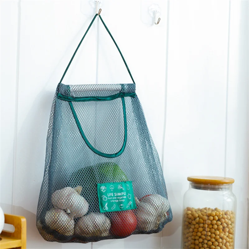 1/2PCS Mesh Net Reusable Hanging Storage Bags Fruit Vegetable Garlic Onion Organizer Home Hollow Bag Kitchen Accessories | Дом и сад