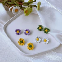 shiny side fashion accessories cute flower stud earrings for women gift elegant daisy earrings