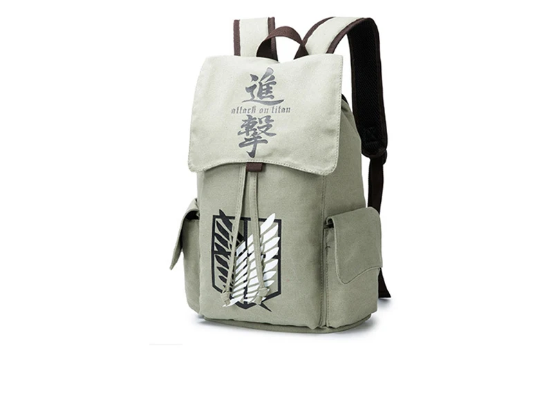 Холст Drawstring Attack on Titan мультфильм съемки корпус школьный портфель с анимэ ранец