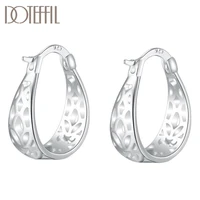 doteffil 925 sterling silver classic hollow flower earrings charm women party gift fashion wedding engagement jewelry