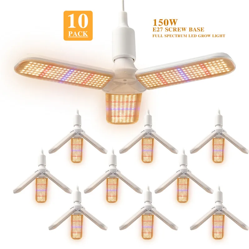 10pcs/lot Full Spectrum 150W LED Grow Light Plant Lights E27 Bulb Phytolamp Red Blue Warm White For Indoor Greenhouse Vegs Seed