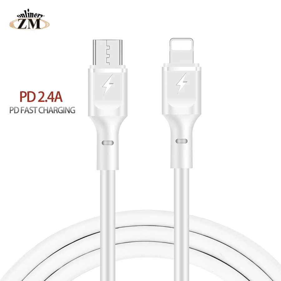 USB PD кабель type C для зарядки iPhone X XS XR 8 12 Вт 2.4A Быстрая зарядка pin Синхронизация