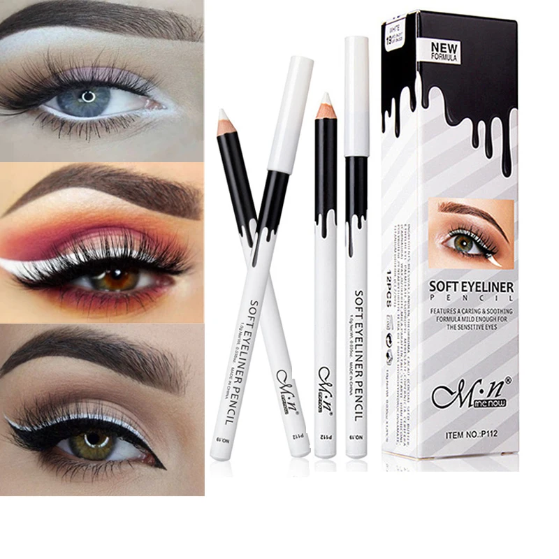 

New Cheap Eyeliner White Eye Liner Waterproof Eye's Makeup High Quality Long Lasting Pigment Waterproof Eyeliner Pencil Lot