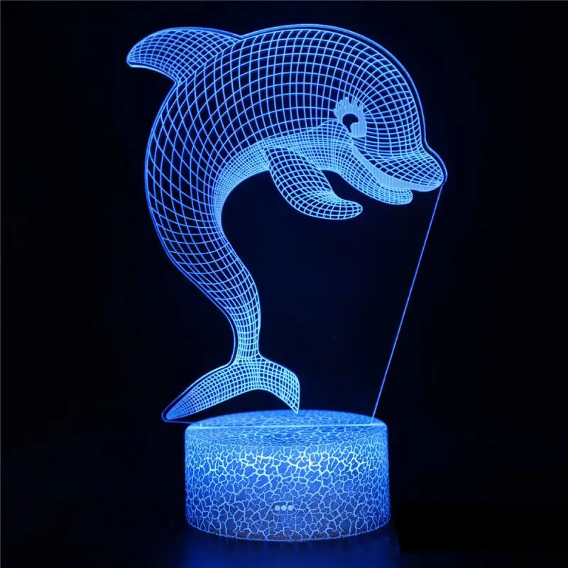 

LED Downlights LED Lighting Dolphin Series Colorful Creative 3D LED Night Light 16 Color Change Remote Acrylic Light