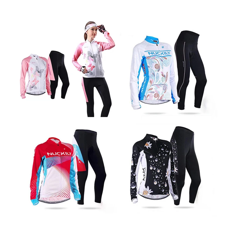 

Women Fashion Lycra Fall Road Bike Clohing 2023 Cycling Jersey Set BIB Kit MTB Suit Female Bicycle Clothes Sport Dress Uniform