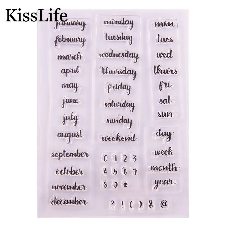 1 лист месяц дата погода буквы алфавита прозрачные резиновые марки для