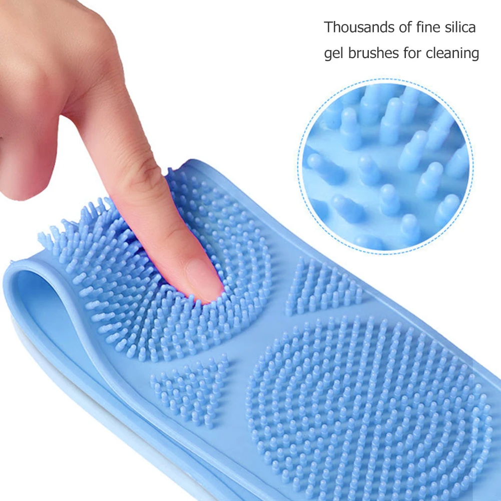 

Body Sponge Silicone Brushes Bath Towels Body Scrubber Rubbing Back Peeling Massage Shower Extended Scrubber Skin Clean Brushes