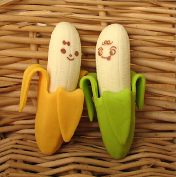 Карандаш-ластик в виде бананов и фруктов 2 шт. | Канцтовары для офиса дома