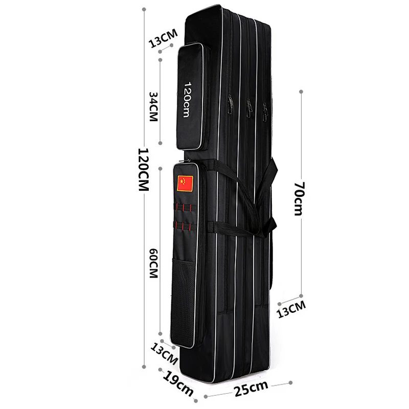 3Layer 120cm style 1 Оксфорд Высокое качество утепленные многофункциональные Водонепроницаемый 2-3 слоя для рыбалки сумка прочная Удочка сумка для хранения XA119G - Цвет: 3Layer 120cm style 1