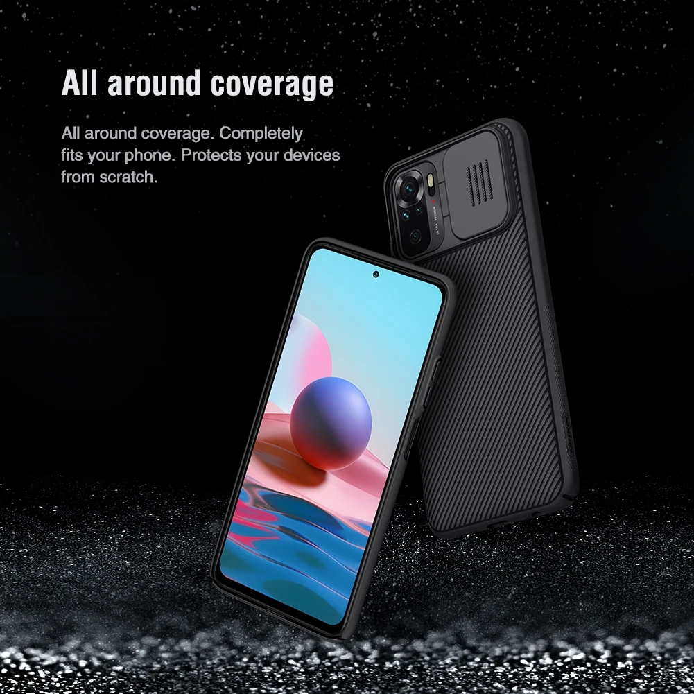 

For xiaomi Redmi Note10 4G camera Protection case NILLKIN Cam Shield PC Back Slide cover Lens Protection back Case