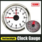 Универсальные часы 52 мм, красные, инструмент с подсветкой, показывают часы, 9-32 В, 0-12 часов, счетчики часов для автомобиля, лодки, яхты