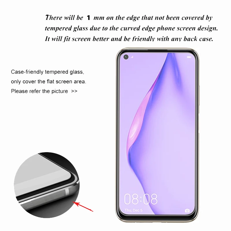 2pcs for huawei p40 lite glass for huawei p40 lite tempered glass 9h cover screen protector protective glass for huawei p40 lite free global shipping