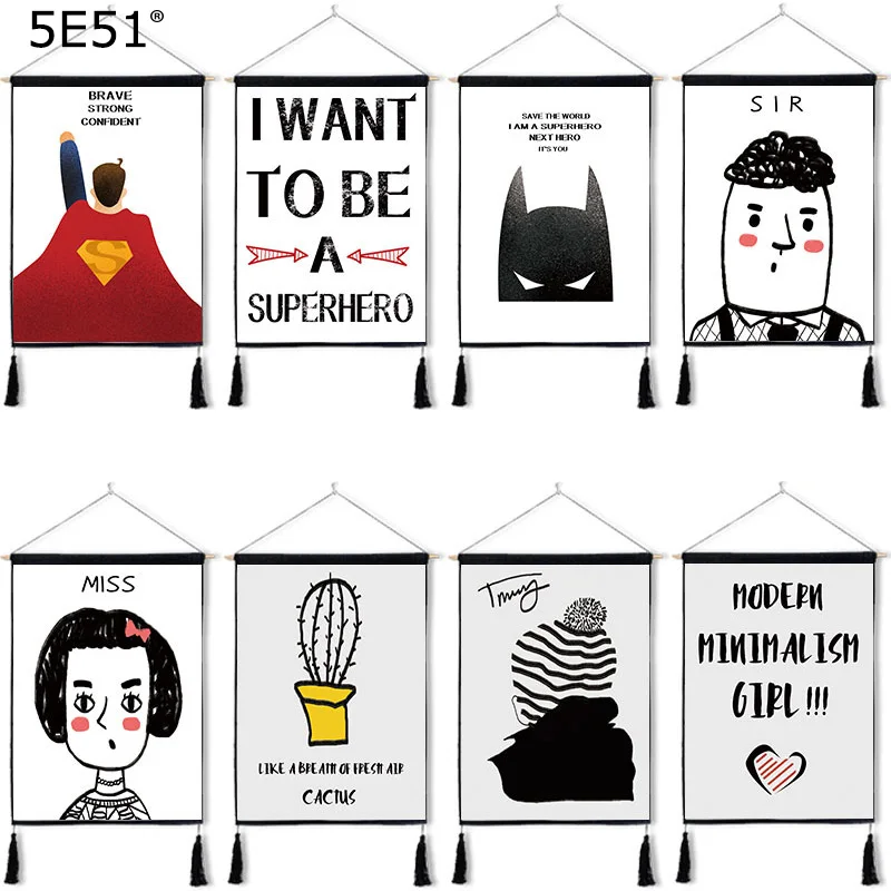 Простой мультфильм ткань спальня настенное украшение хлопок белье тряпка 45*65