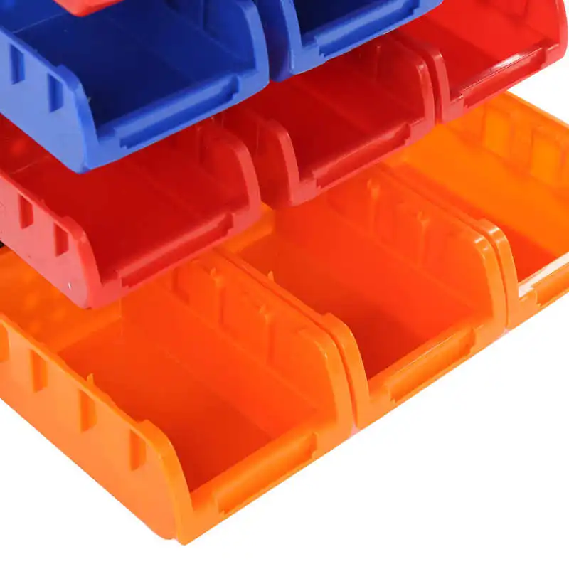 

30Pcs Wall Mounted Storage Bins Set Garage Workshop Tools Holders Organiser Rack Plastic Organiser Bins