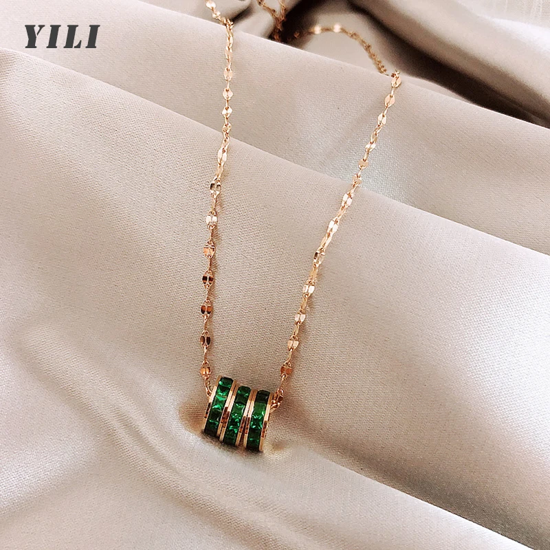 2021 в Корейском стиле AAA кубическим цирконием зеленого цвета с украшением виде