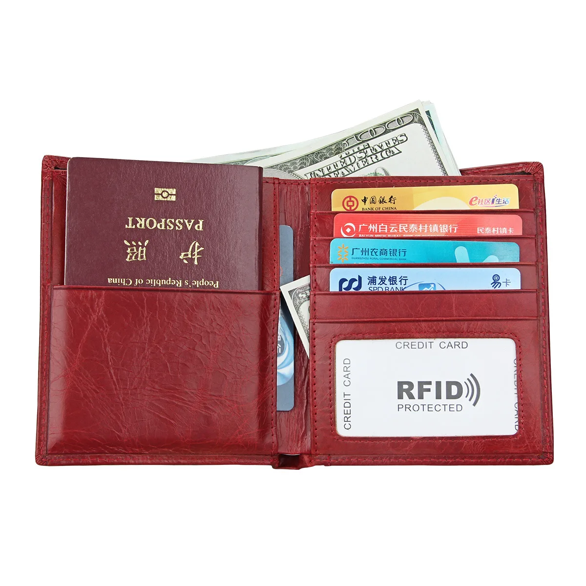 Women Passport Holder Genuine Leather Protection Photo Rfid Male and Female Credit Card Holder for Men Excellent Qulaity