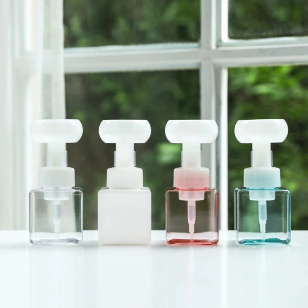 

250ml Flower Foaming Bottle Liquid Soap Dispenser Flower Shape Foam Foaming Pump Empty Bottle Plastic Clear Bottle Shower Gel