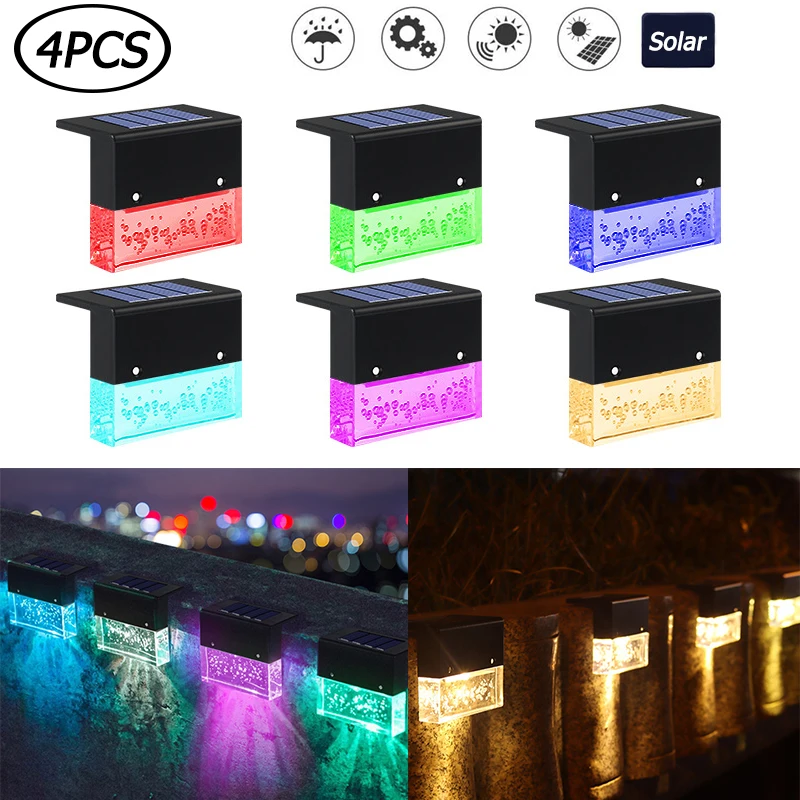 

Уличный водонепроницаемый декоративный светодиодный светильник на солнечной батарее для лестницы, фонарь для палубы, ночсветильник для са...