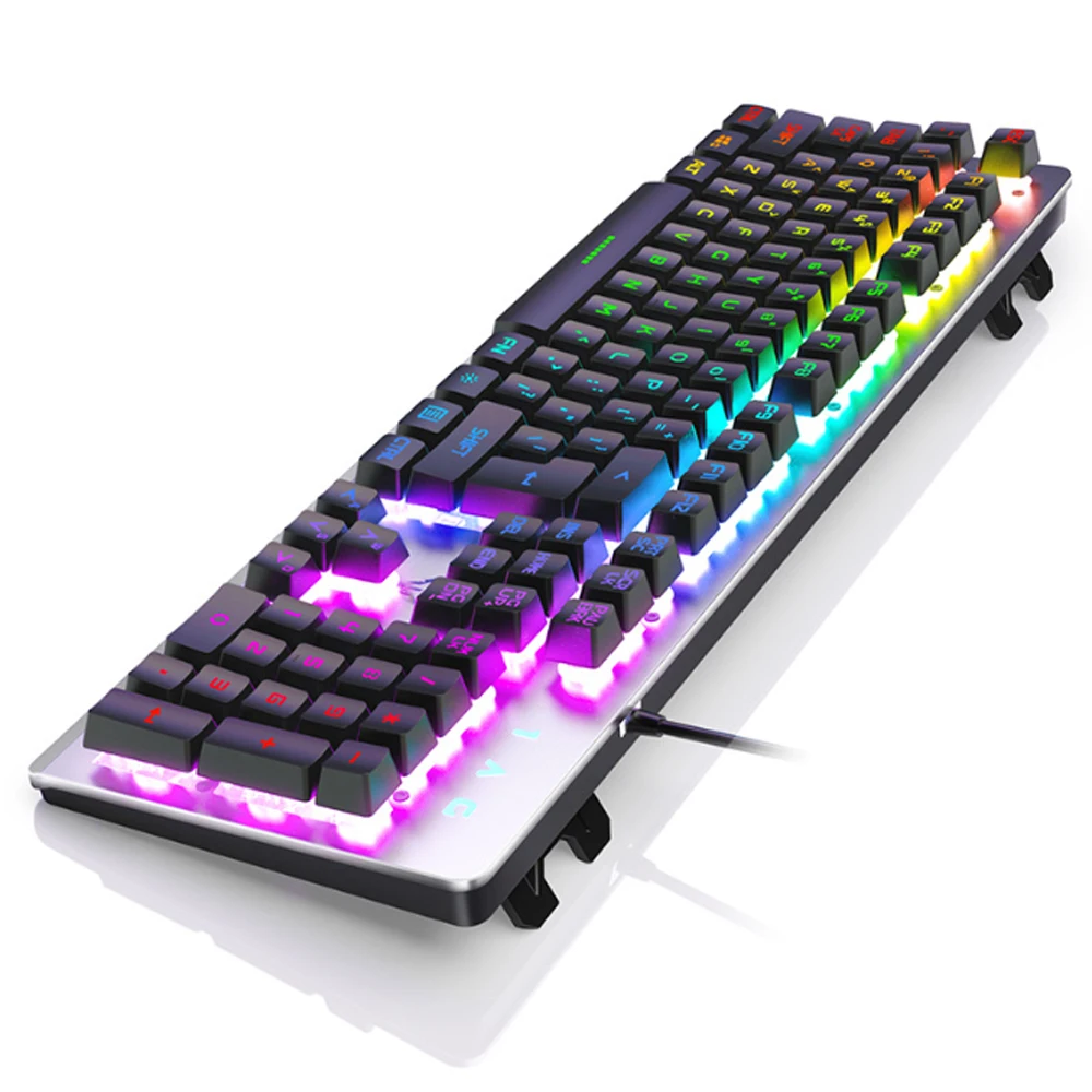 KISSCASE K002 металла механическая клавиатура 104 клавиши feel игровая светодиодный