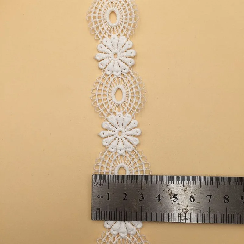 Водорастворимый Шелковый цветок шириной 3 5 см кружевная отделка по краю ленты