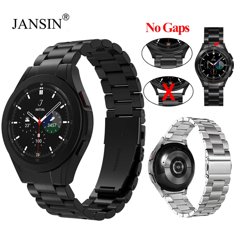 

No Gaps Strap For Samsung Galaxy Watch 4 Classic 46mm 42mm Metal Watchband For Samsung Watch 4 40mm 44mm Curved End Bracelet