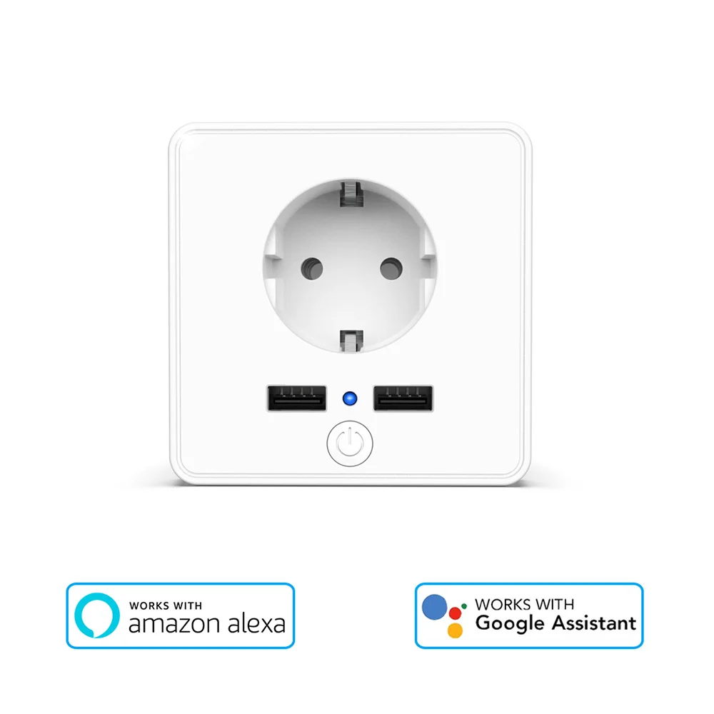 Wifi умная настенная розетка 2 usb порта 10A управление переключателем таймера выход