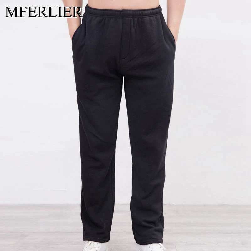 

Spring autumn fleece men pants casual 5XL 6XL 7XL waist 132cm plus size long pants men