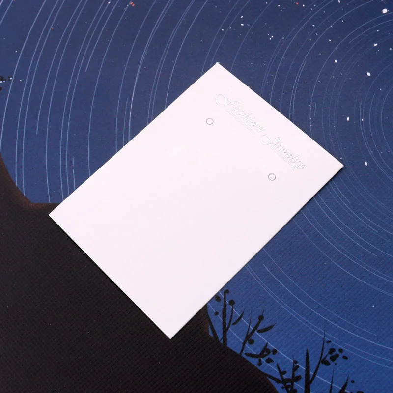 

2021 100 Pcs 5x6.8cm Fashion Jewelry Blank Paper Card Printing Cardboard Earring Card In Jewelry Packaging and Display Logo Card