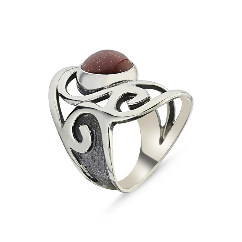 

Silverlina Silver Star Stone Handwork Ring